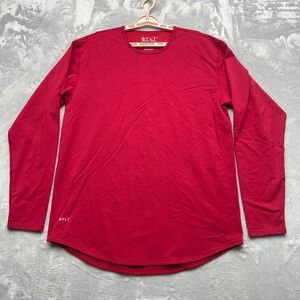 BYLT Shirt Mens XL Red Lux Drop Cut Long Sleeve Crew Neck T-Shirt Premium